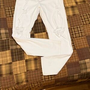 Hollister White Distressed Skinny Jeans